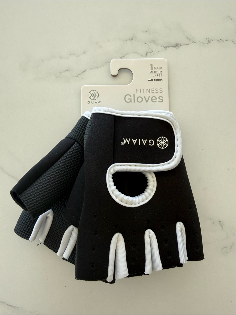 Gaiam Fitness Gloves - Fingerless Workout Gloves, size Large